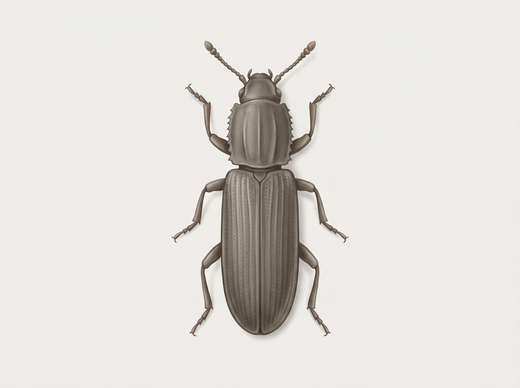 Getreideplattkäfer (Oryzaephilus surinamensis) von oben