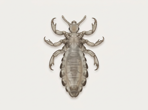 Kopflaus (Pediculus humanus capitis) von oben