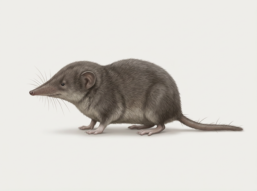 Spitzmaus (Soricidae) von der Seite