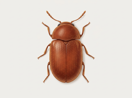 Brotkäfer (Stegobium paniceum) von oben