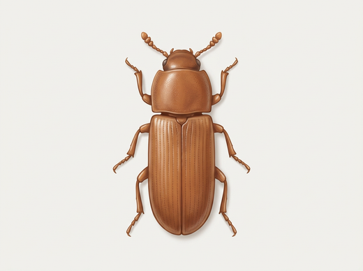 Rotbrauner Reismehlkäfer (Tribolium castaneum) von oben
