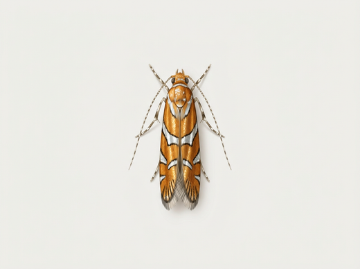 Kastanienminiermotte (Cameraria ohridella) von oben
