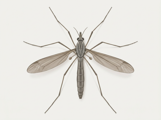 Sumpfschnake (Tipula paludosa) von oben