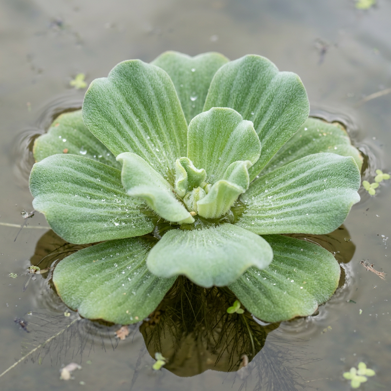 Muschelblume (Pistia stratiotes), KI-Illustration