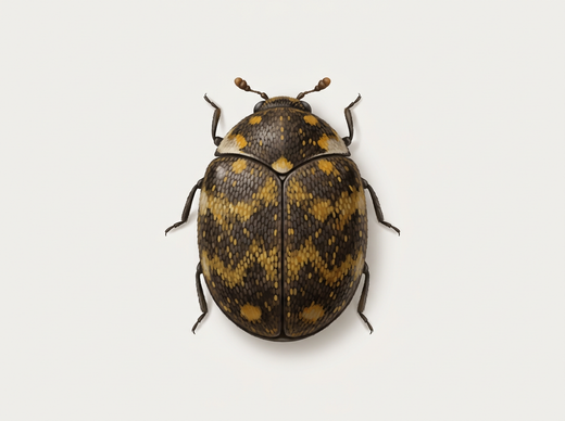 Museumskäfer (Anthrenus museorum), Käfer von oben