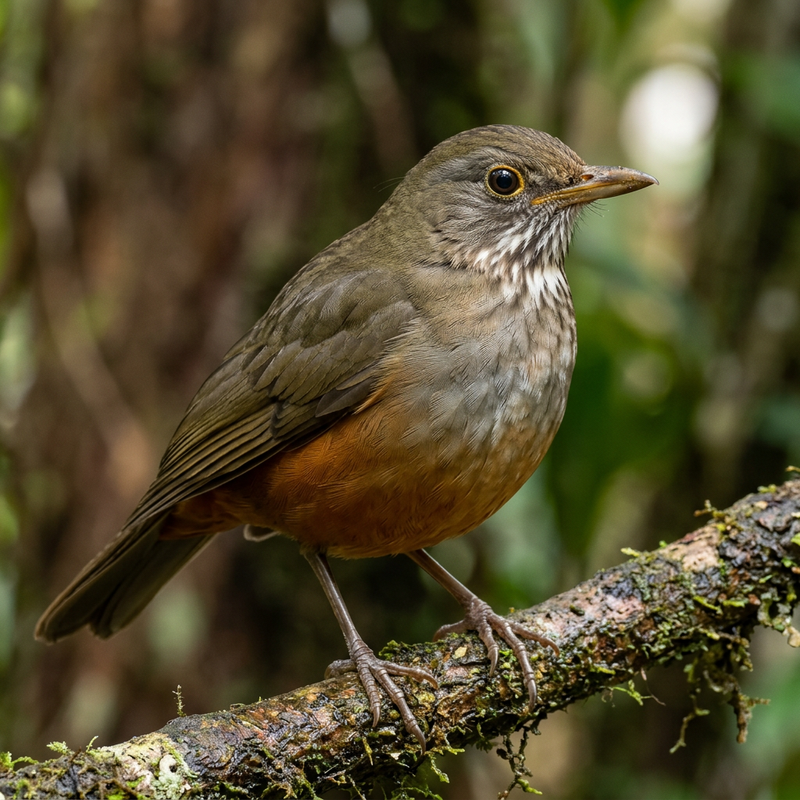 Rotbauchdrossel (Turdus rufiventris), KI-Illustration