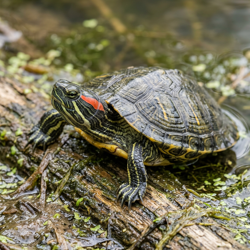 Rotwangen-Schmuckschildkröte
