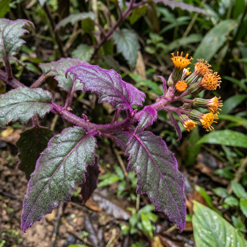 Samtpflanze (Gynura aurantiaca), KI-Illustration