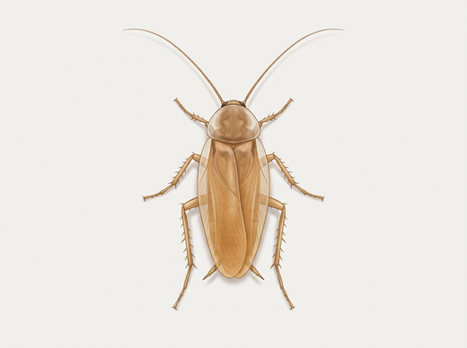 Bernstein-Waldschabe (Ectobius vittiventris) von oben