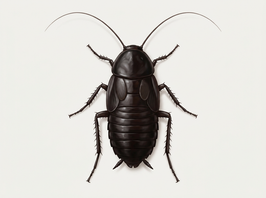 Orientalische Schabe (Blatta orientalis), Weibchen mit Flügelstummeln, von oben