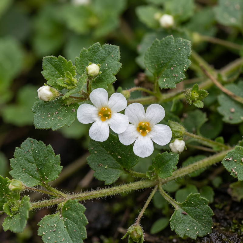 Schneeflöckchen (Bacopa) (Chaenostoma cordatum), KI-Illustration