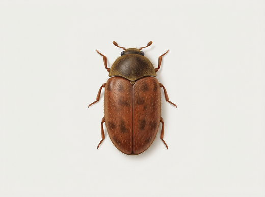 Khaprakäfer (Trogoderma granarium) von oben