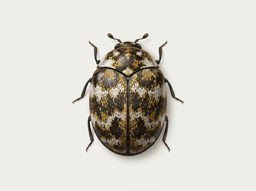 Wollkrautblütenkäfer (Anthrenus verbasci) von oben