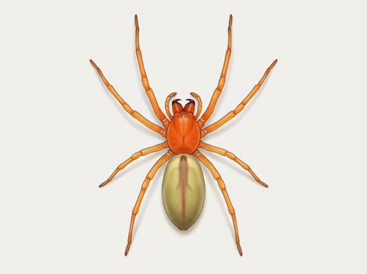 Ammen-Dornfinger (Cheiracanthium punctorium) von oben