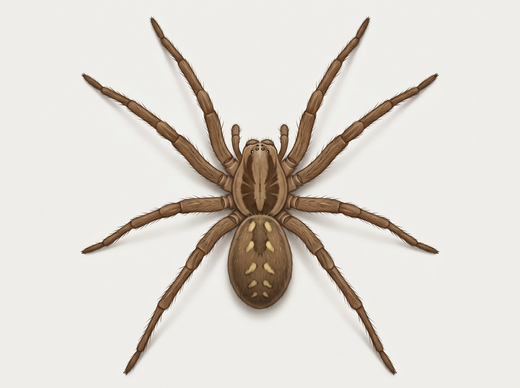 Große Hauswinkelspinne (Eratigena atrica) von oben