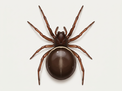 Gewöhnliche Fettspinne (Steatoda bipunctata) von oben