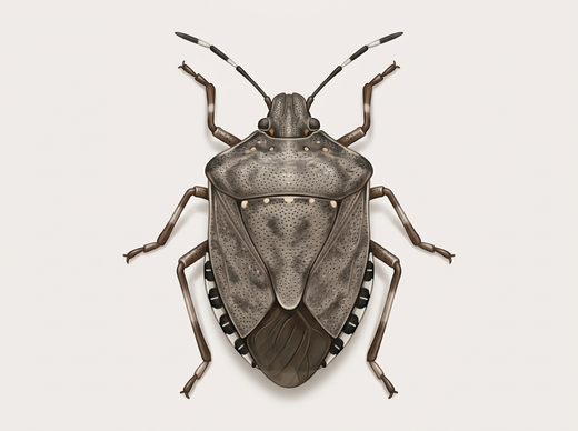 Marmorierte Baumwanze (Halyomorpha halys) von oben