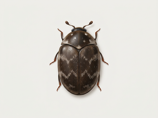 Australischer Teppichkäfer (Anthrenocerus australis), Käfer von oben