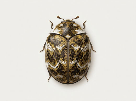 Wollkrautblütenkäfer (Anthrenus verbasci), Käfer von oben