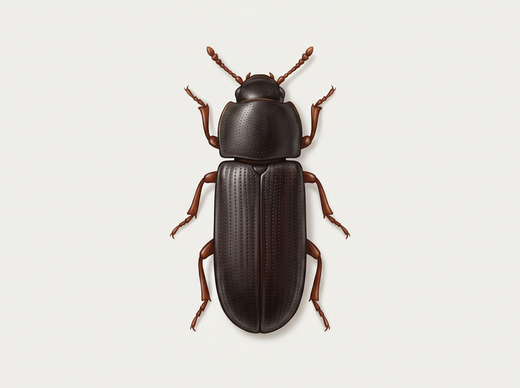 Großer Reismehlkäfer (Tribolium destructor) von oben