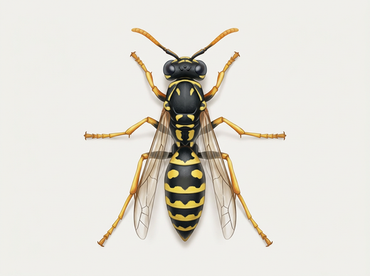 Gallische Feldwespe (Polistes dominula) von oben