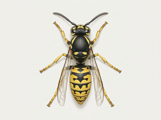 Sächsische Wespe (Dolichovespula saxonica) von oben