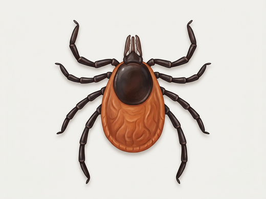 Gemeiner Holzbock (Ixodes ricinus), Weibchen von oben