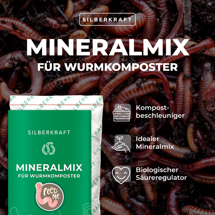 Wurmfutter / Mineral-Mix für Wurmkomposter und Kompost-Würmer - Silberkraft