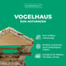 Vogelhaus mit Weidendach zum Aufhängen - Silberkraft